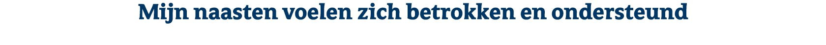 Mijn naasten voelen zich betrokken en ondersteund
