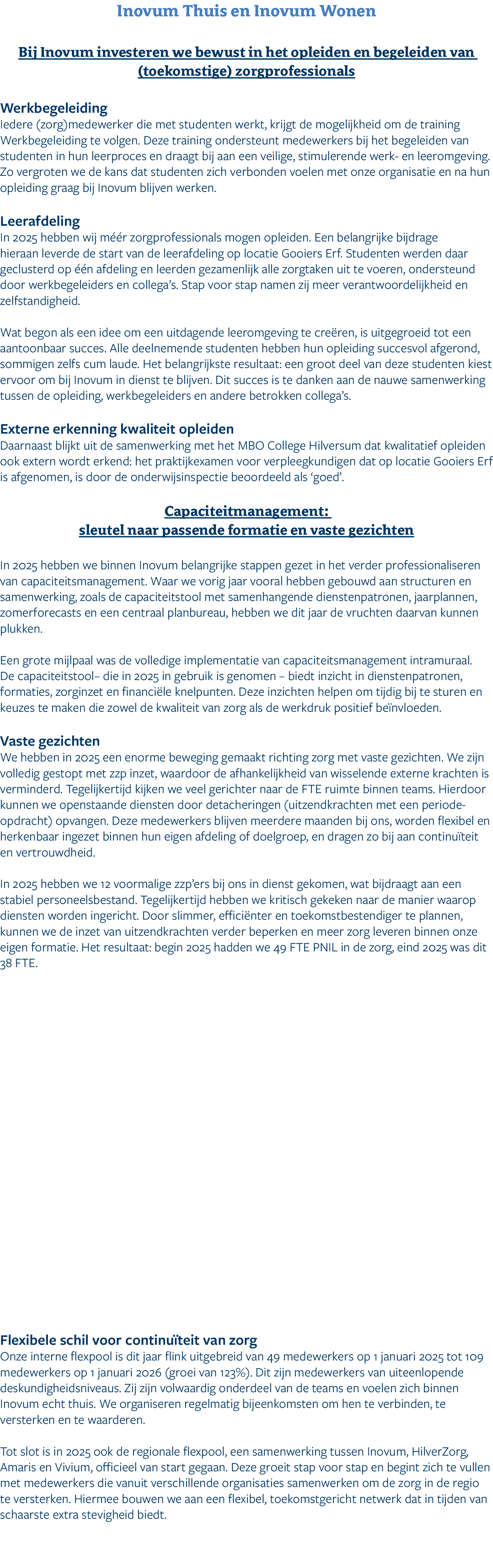 Inovum Thuis en Inovum Wonen Bij Inovum investeren we bewust in het opleiden en begeleiden van (toekomstige) zorgprof...